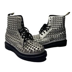 Dr. Martens Spike Boots Silver Original Classic Punk Doc Women